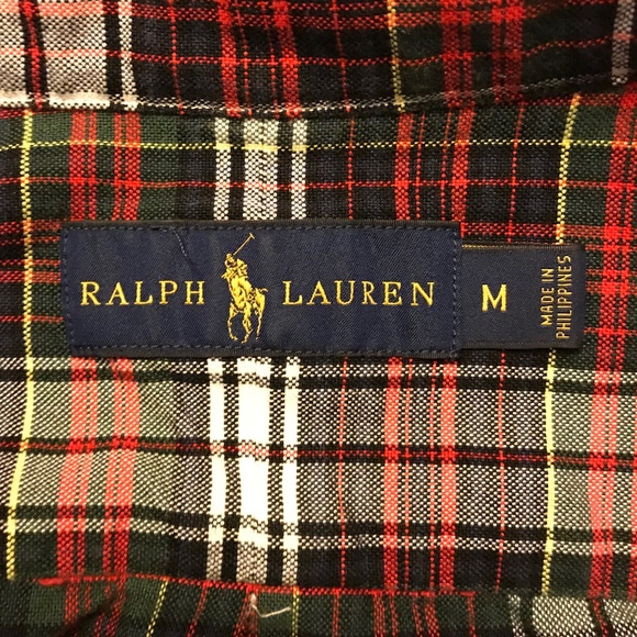 Red Plaid Ralph Lauren Polo Button Up - Medium - Picture 2 of 6
